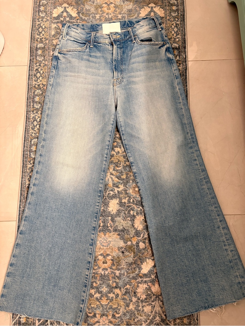 MOTHER Light Blue Wide-Leg Jeans